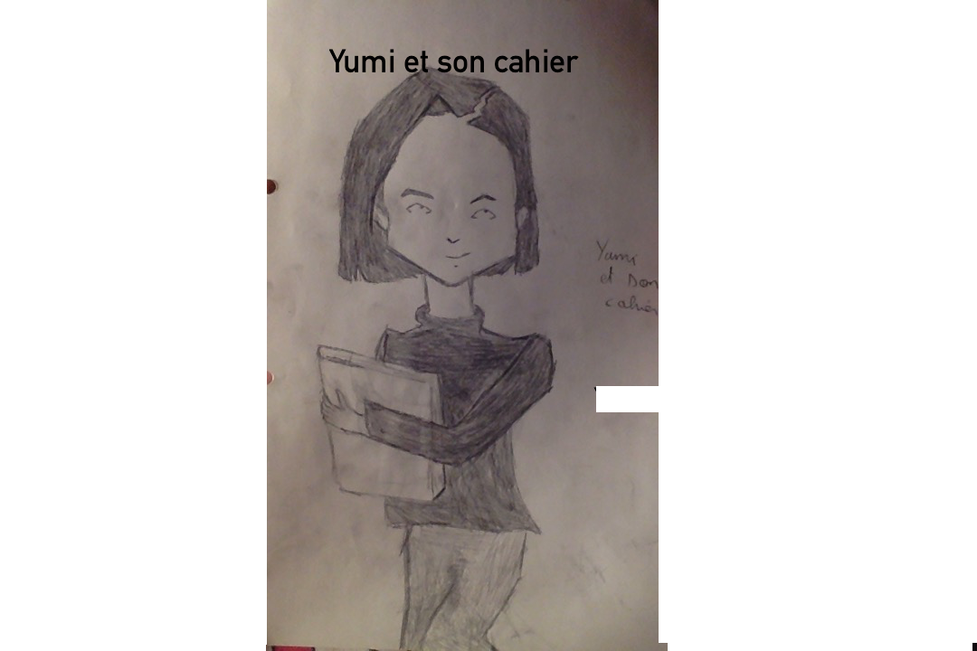 Yumi et son cahier (dessin entier)